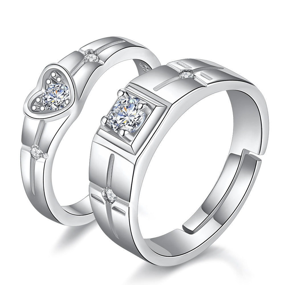 Fashion Personality Heart-shaped Female Couple Rings