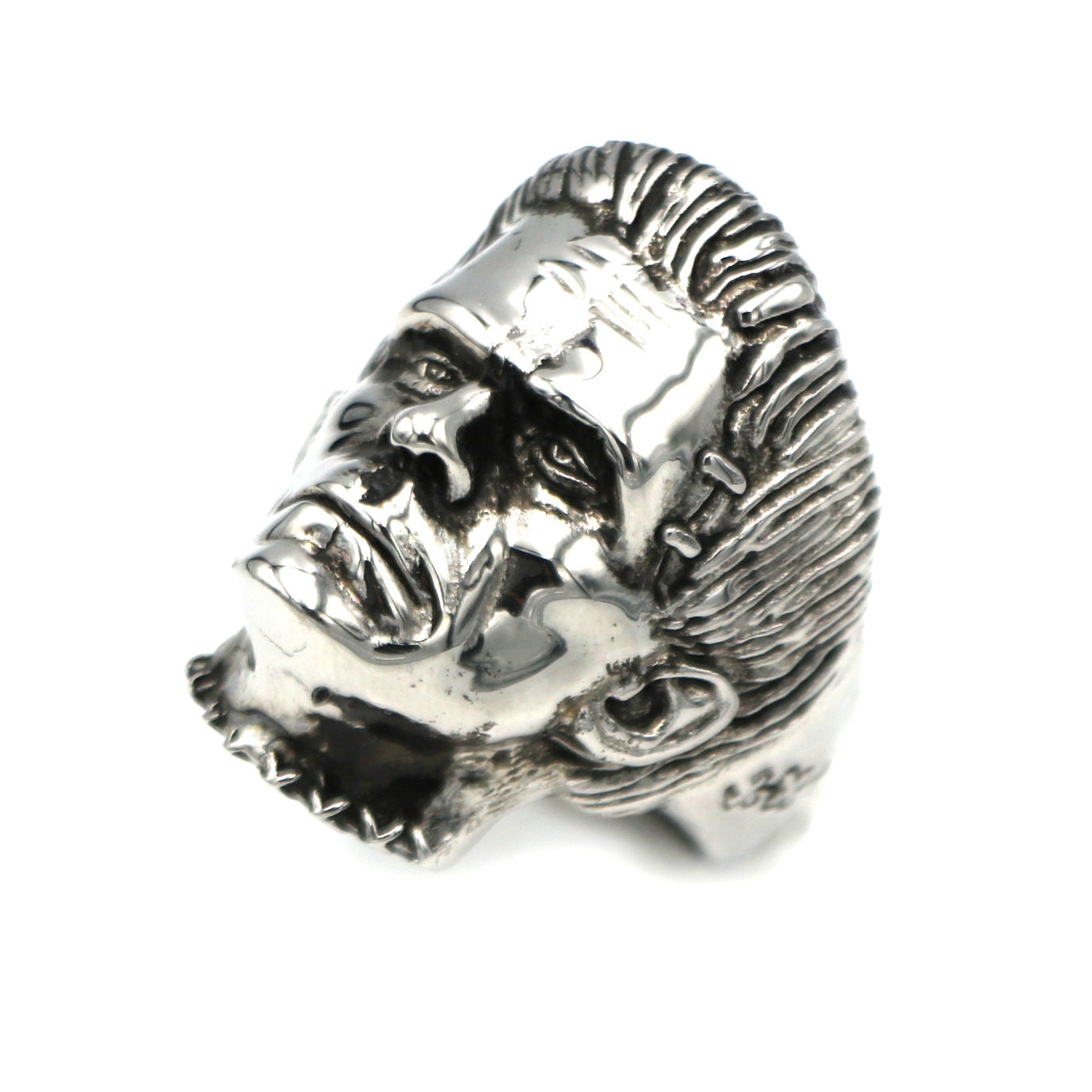 EYHIMD Science Fiction Victor Frankenstein Rings Punk Horror Scientist Stainless Steel Skull Ring Mens Biker Jewelry