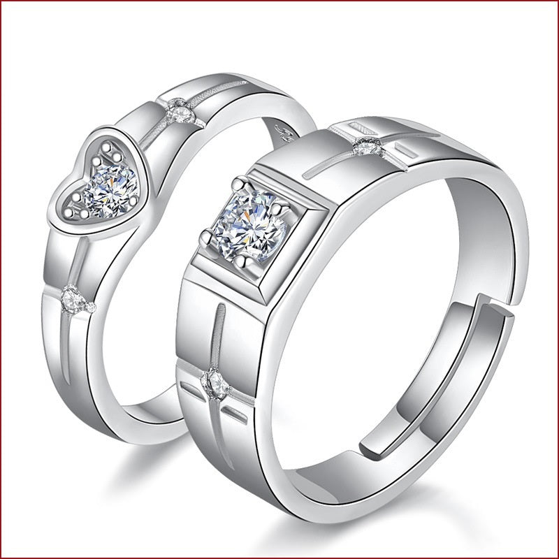 Fashion Personality Heart-shaped Female Couple Rings