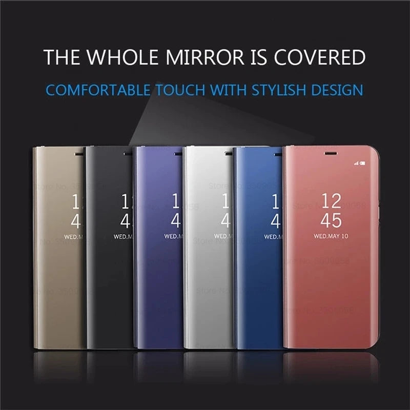 Samung S 24 Ultra Case Smart Mirror Leather Flip Cover For Samsung Galaxy S24 Ultra Plus S24Ultra 5G Magnetic Book Stand Coque