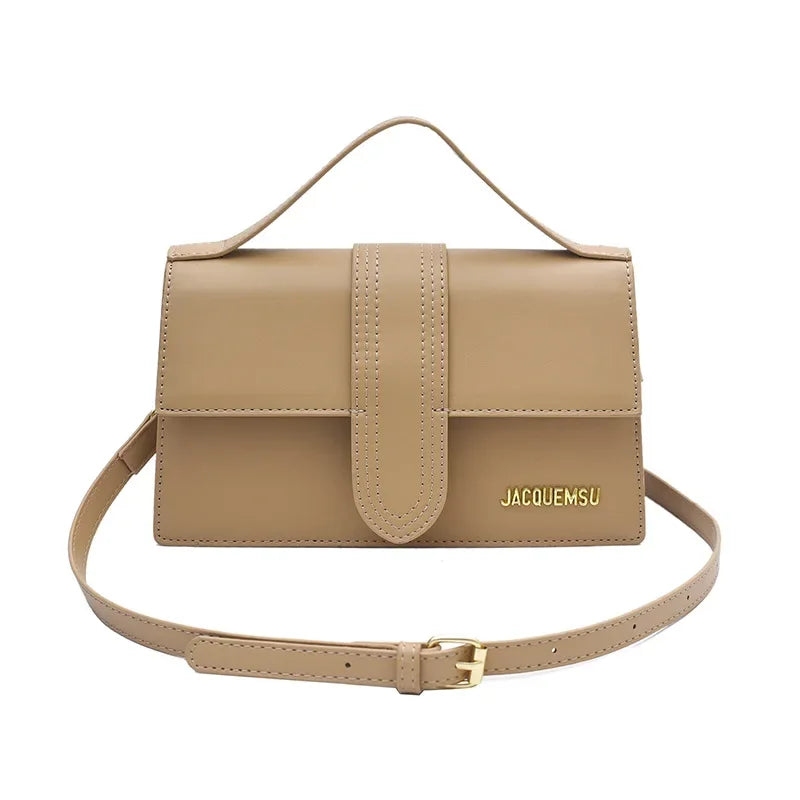 Elegant Simple French Style Crossbody Bag Women's Handbag with Flip Cover for Commuting Versatile Polyester Interior Pocket