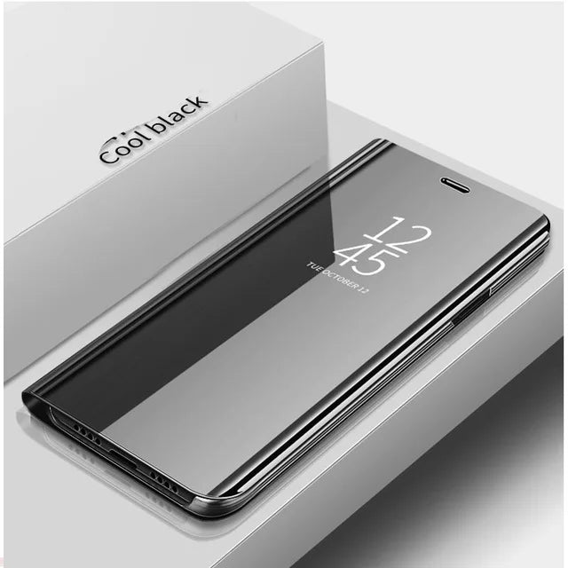 Samung S 24 Ultra Case Smart Mirror Leather Flip Cover For Samsung Galaxy S24 Ultra Plus S24Ultra 5G Magnetic Book Stand Coque