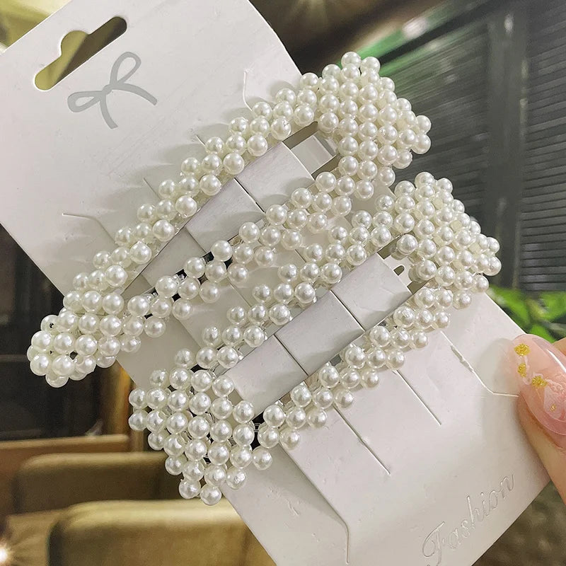 Simulated Pearl Hair Clips For Women Korean Women Hairpins Girl Geometric Hair Barrettes Fashion Hairgrip Hair Accessories