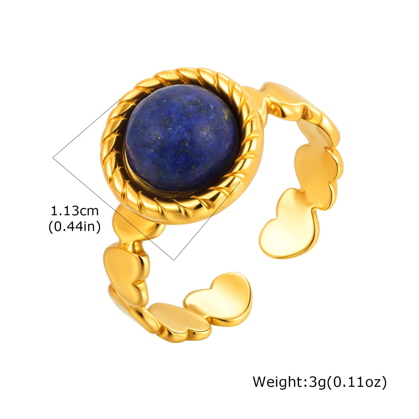 Vnox Elegant Natural Stone Stainless Steel Rings Fashion Colored Pearl Opal Turquoise Rings For Women Retro Waterproof Jewelry