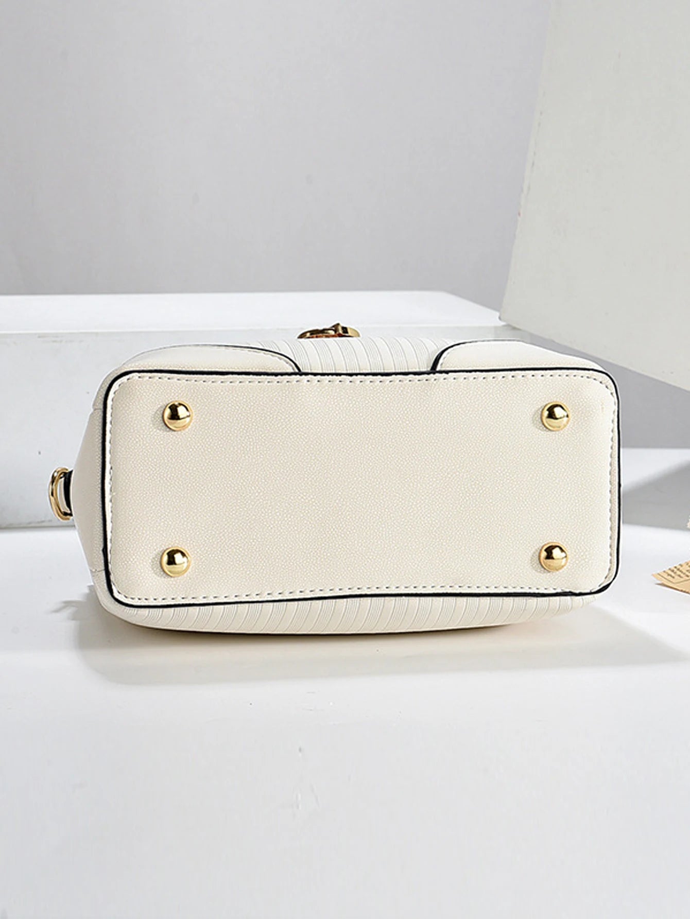 Fashion bucket bag, simple style PU leather handbag, large capacity solid color women's crossbody bag