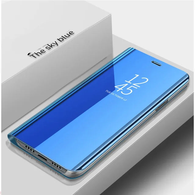 Samung S 24 Ultra Case Smart Mirror Leather Flip Cover For Samsung Galaxy S24 Ultra Plus S24Ultra 5G Magnetic Book Stand Coque