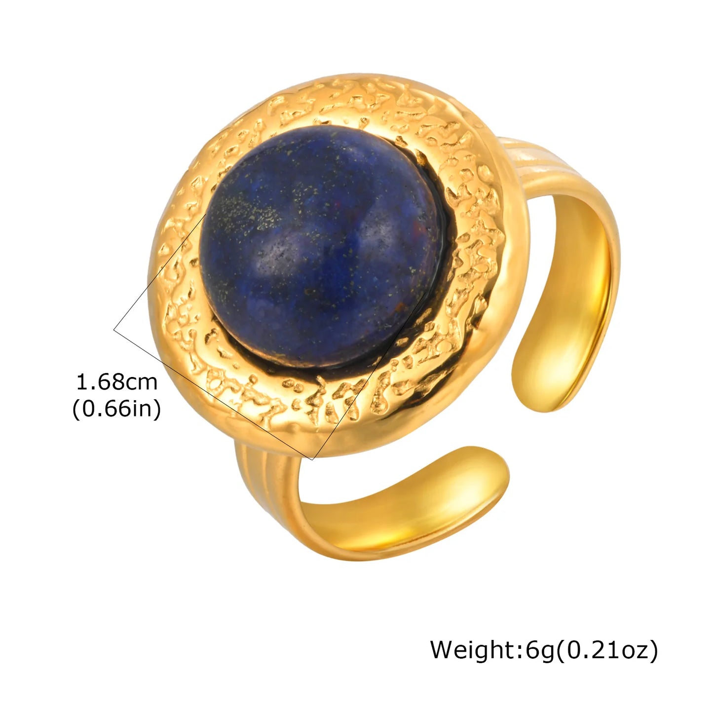 Vnox Elegant Natural Stone Stainless Steel Rings Fashion Colored Pearl Opal Turquoise Rings For Women Retro Waterproof Jewelry