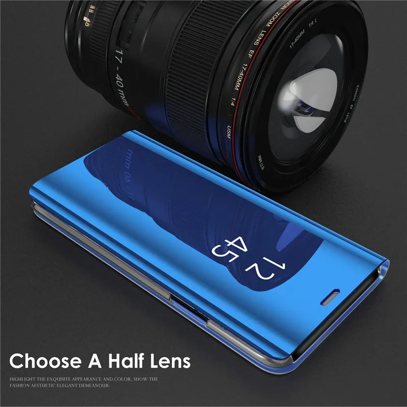 Samung S 24 Ultra Case Smart Mirror Leather Flip Cover For Samsung Galaxy S24 Ultra Plus S24Ultra 5G Magnetic Book Stand Coque