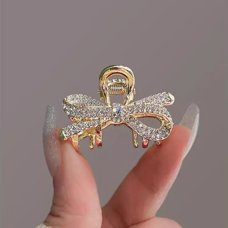 New Fashion Alloy Rhinestone Grab Clip Shining Rhinestone Ponytail Clip Hairpin For Girl Women Headdress Jewelry Decoration