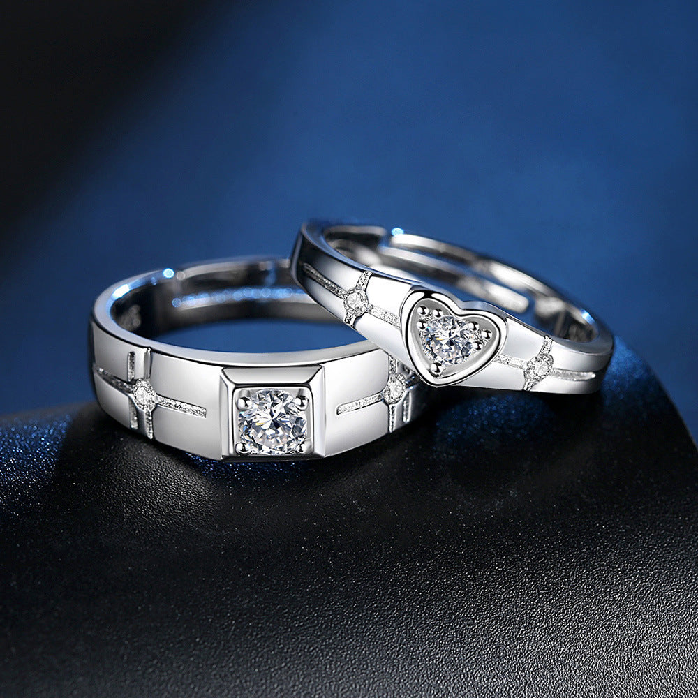 Fashion Personality Heart-shaped Female Couple Rings