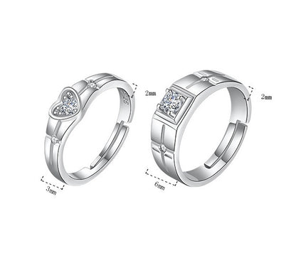Fashion Personality Heart-shaped Female Couple Rings