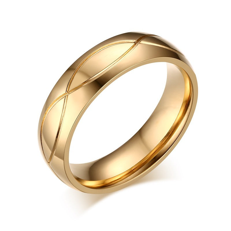 18K stainless steel couple rings with zircon
