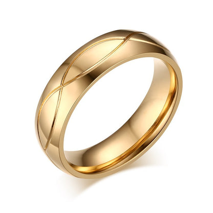 18K stainless steel couple rings with zircon