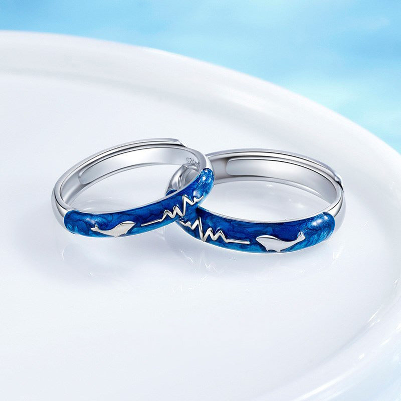 A Pair Of Trendy Personality Whale Rings