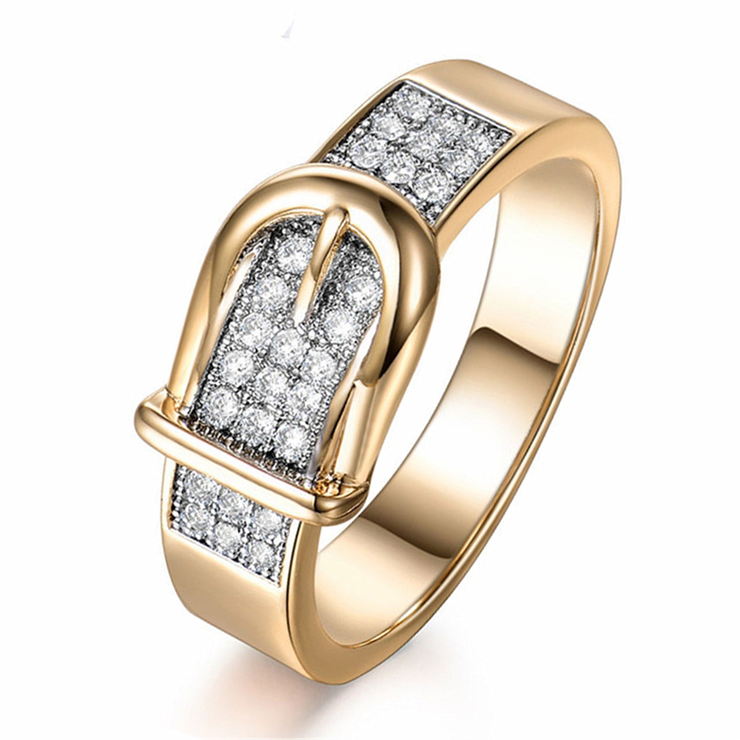 Creative Micro-inlaid Belt-shaped Couple Rings