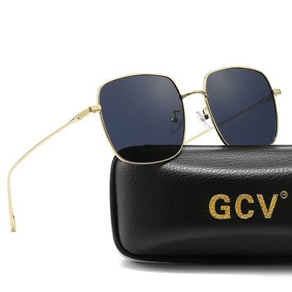 GCV 2022 New Fashion Polarized Women Square Metal Frame Sunglasses Luxury Sun Glass Ladies Lunette De Soleil Femme UV400