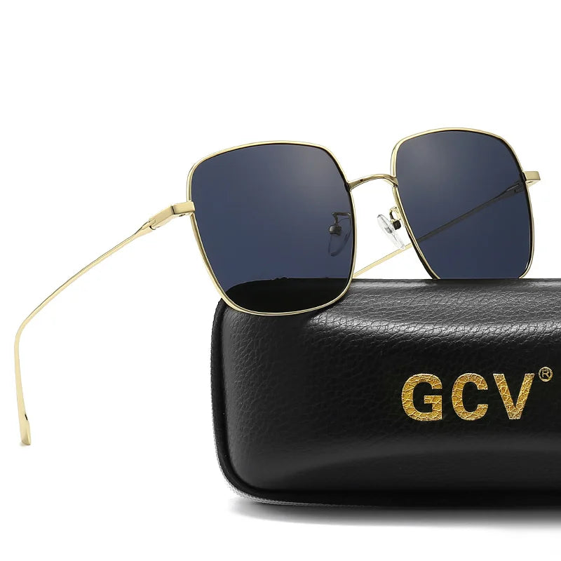 GCV 2022 New Fashion Polarized Women Square Metal Frame Sunglasses Luxury Sun Glass Ladies Lunette De Soleil Femme UV400