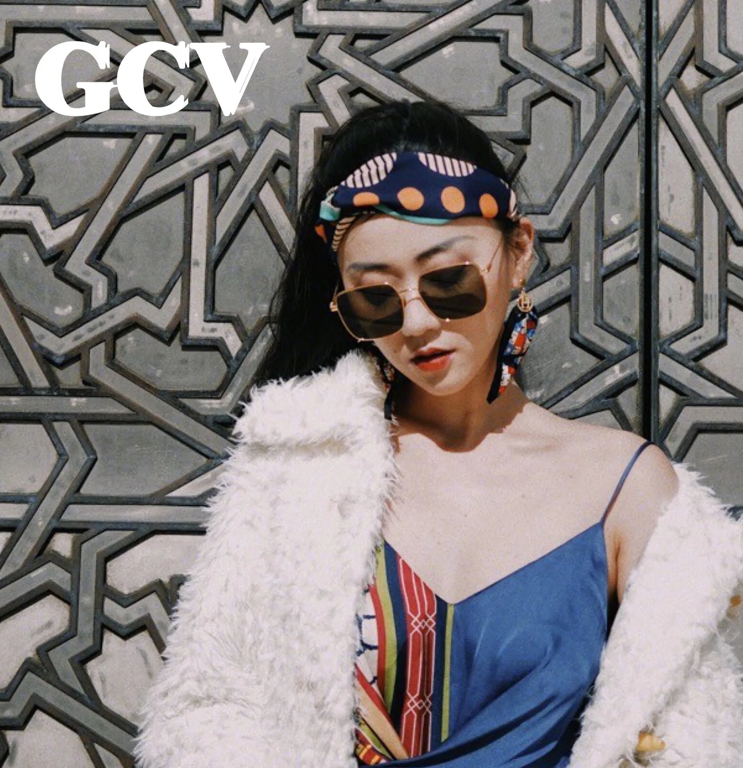 GCV 2022 New Fashion Polarized Women Square Metal Frame Sunglasses Luxury Sun Glass Ladies Lunette De Soleil Femme UV400