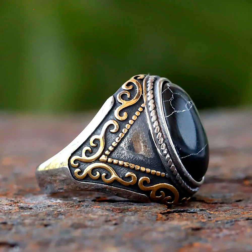 2024 New Fashion 316L Stainless Steel Stone Ring Arabian Rings For Men ZC Stone for teen gift Jewelry
