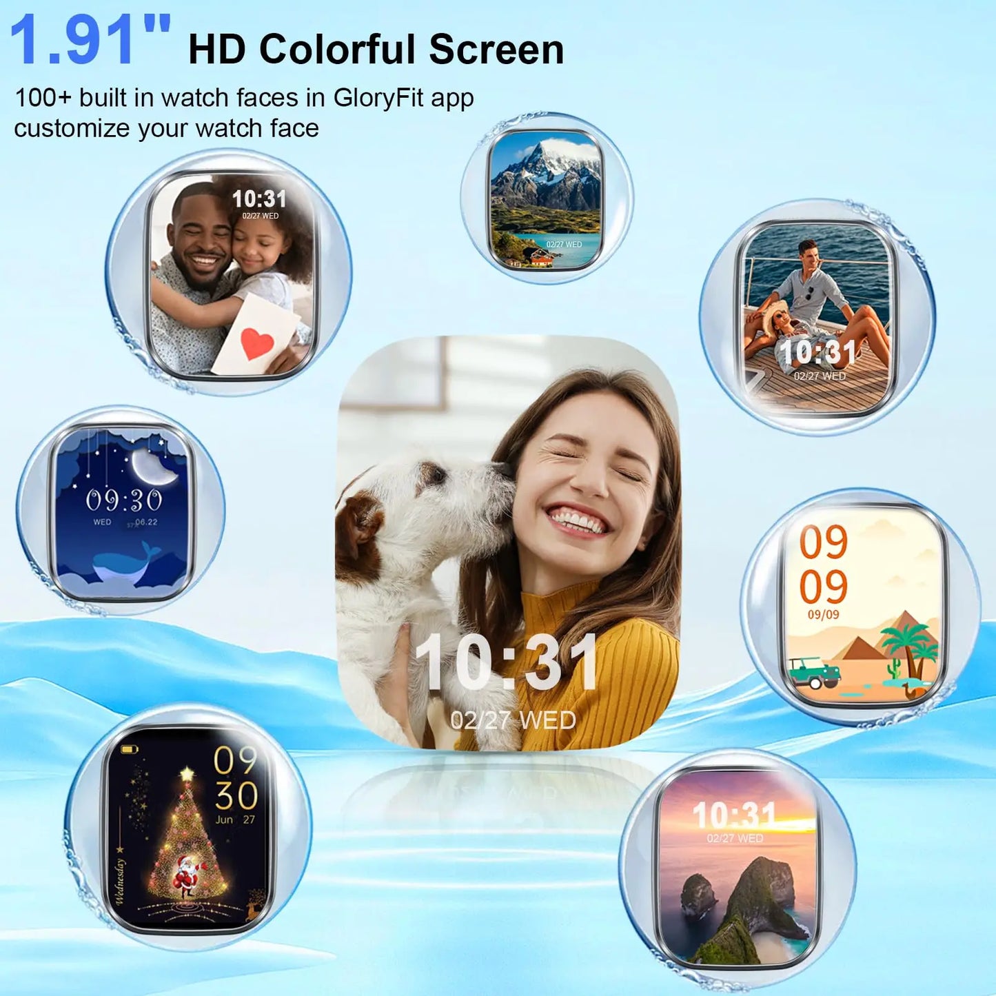 Smart Watch, 1.91"Smartwatch for Men Women (Answer/Make Call), Fitness Tracker with 100+ Sport Modes, IP68 Waterproof.