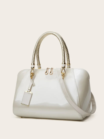 Women Patent Leather Handbag Korean Style Boston Bag Large Capacity Tote Bag Ladies Shoulder Crossbody Bag For Women Gift