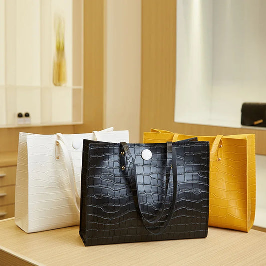 Casual Trend Shoulder Bag Women's Tote Bag Fashion Large Capacity Crocodile Pattern Shopping Bag Foreign Trade Women's Bag