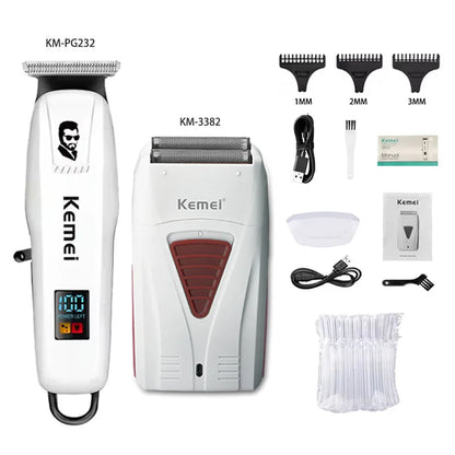 Kemei KM-PG809A KM-PG232 LCD USB Charging Hair Clipper Adjustable Professional Cutting Machine KM-3382 Shaver Trimmer For men