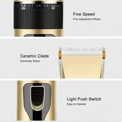 Home Electric Hair Clipper Set, Low Noise and Long Battery Life Hair Trimmer, USB Rechargeable Shaver and Hair Cutting Tool.