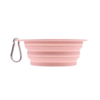 Collapsible Pet Silicone Dog Food Water Bowl  Color Outdoor Travel Portable Folding Supplies Dishes with Carabiner