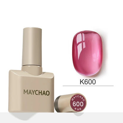 MAYCHAO 12ml Jelly Gel Nail Polish Semi Permanent Top Coat Soak Off UV LED Gel Art Nail Varnish Manicure Long Lasting Nail Gel