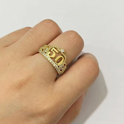 Cubic zirconia 25 years silver soror 50 Years Golden Soror Crown Ring