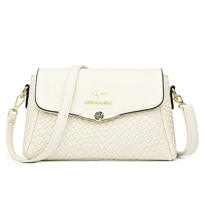 Luxury Handbag Women Bags Designer Pu Leather Knitting Shoulder Messenger Crossbody Bags for Women Mother Bolsa Ladies Hand Bag