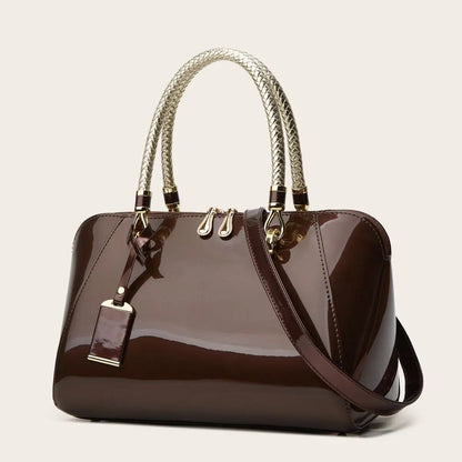 Women Patent Leather Handbag Korean Style Boston Bag Large Capacity Tote Bag Ladies Shoulder Crossbody Bag For Women Gift