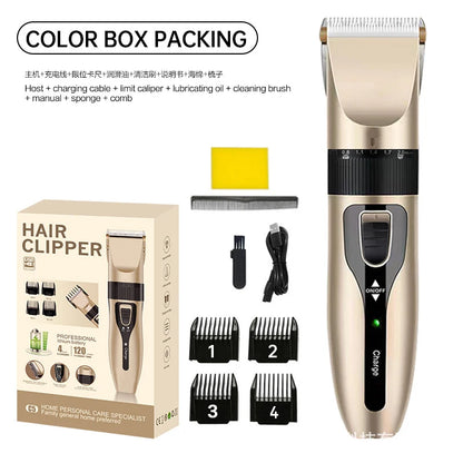 Home Electric Hair Clipper Set, Low Noise and Long Battery Life Hair Trimmer, USB Rechargeable Shaver and Hair Cutting Tool.