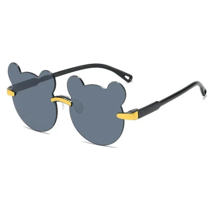 Fashionable New Outdoor Travel Skiing Sunglasses Cartoon Bear Sunglassess for Boy Girl Children Rimless Casual Sunglasses UV400