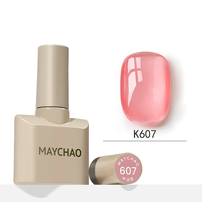 MAYCHAO 12ml Jelly Gel Nail Polish Semi Permanent Top Coat Soak Off UV LED Gel Art Nail Varnish Manicure Long Lasting Nail Gel
