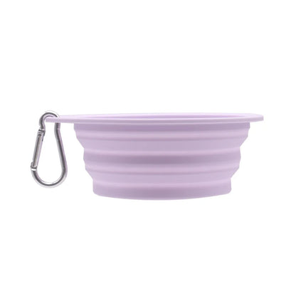 Collapsible Pet Silicone Dog Food Water Bowl  Color Outdoor Travel Portable Folding Supplies Dishes with Carabiner