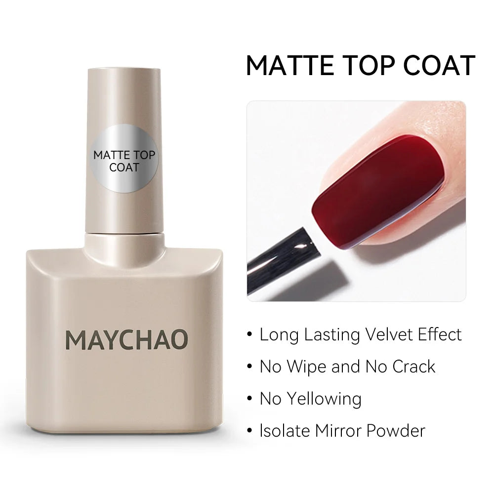 MAYCHAO 12ml Jelly Gel Nail Polish Semi Permanent Top Coat Soak Off UV LED Gel Art Nail Varnish Manicure Long Lasting Nail Gel