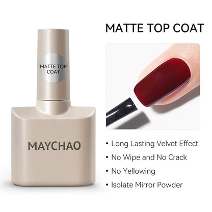 MAYCHAO 12ml Jelly Gel Nail Polish Semi Permanent Top Coat Soak Off UV LED Gel Art Nail Varnish Manicure Long Lasting Nail Gel