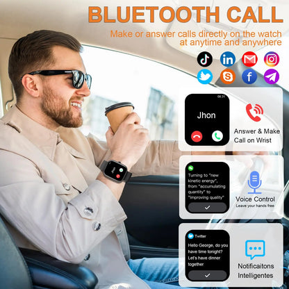 Smart Watch, 1.91"Smartwatch for Men Women (Answer/Make Call), Fitness Tracker with 100+ Sport Modes, IP68 Waterproof.