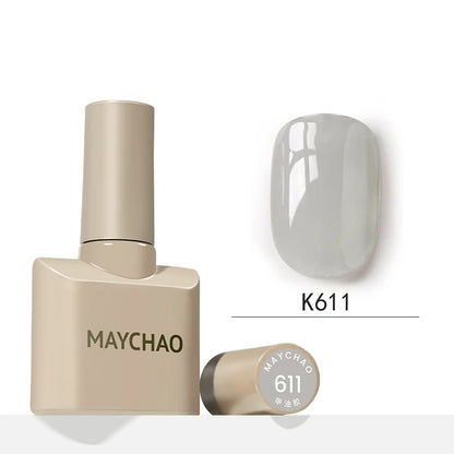 MAYCHAO 12ml Jelly Gel Nail Polish Semi Permanent Top Coat Soak Off UV LED Gel Art Nail Varnish Manicure Long Lasting Nail Gel