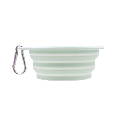 Collapsible Pet Silicone Dog Food Water Bowl  Color Outdoor Travel Portable Folding Supplies Dishes with Carabiner