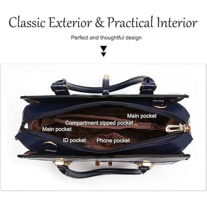 Luxury Brand Crocodile Women Tote Bag Bright Leather Women Handbag Purse Shoulder Bag Female Top-handle Bags Commuting Shopping