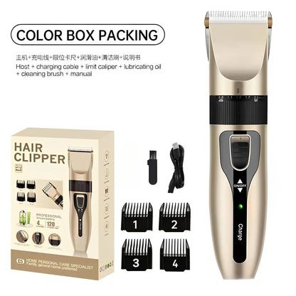 Home Electric Hair Clipper Set, Low Noise and Long Battery Life Hair Trimmer, USB Rechargeable Shaver and Hair Cutting Tool.