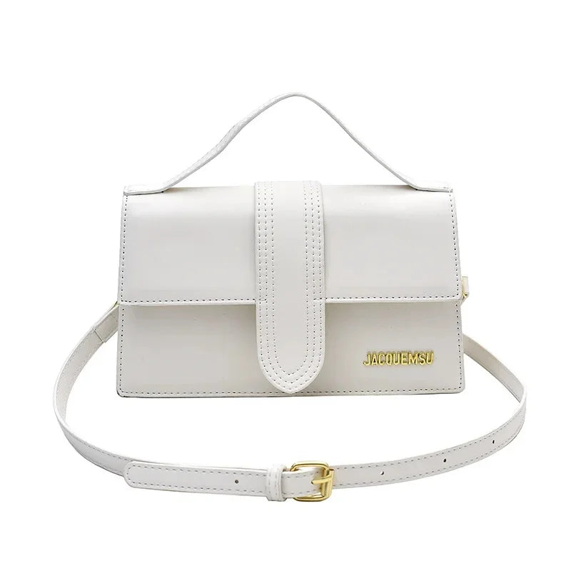 Elegant Simple French Style Crossbody Bag Women's Handbag with Flip Cover for Commuting Versatile Polyester Interior Pocket