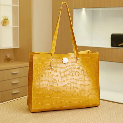 Casual Trend Shoulder Bag Women's Tote Bag Fashion Large Capacity Crocodile Pattern Shopping Bag Foreign Trade Women's Bag