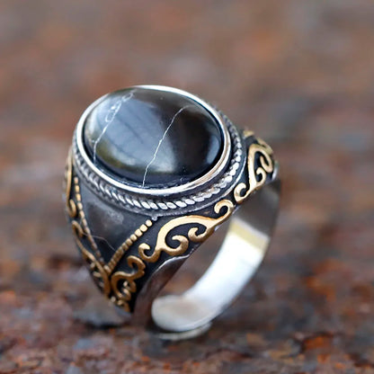 2024 New Fashion 316L Stainless Steel Stone Ring Arabian Rings For Men ZC Stone for teen gift Jewelry