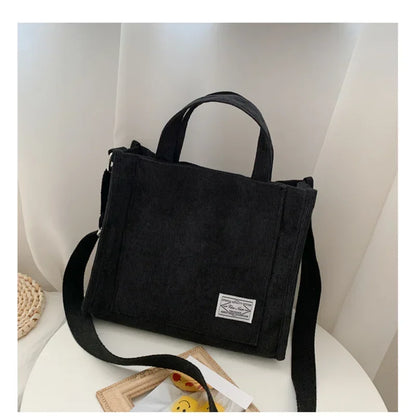 Women Handbag Simple Corduroy Portable Large Capacity HandBag Ins Fashion Trend Small Square Handbag Single Shoulder Bags