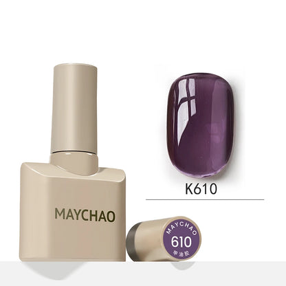 MAYCHAO 12ml Jelly Gel Nail Polish Semi Permanent Top Coat Soak Off UV LED Gel Art Nail Varnish Manicure Long Lasting Nail Gel