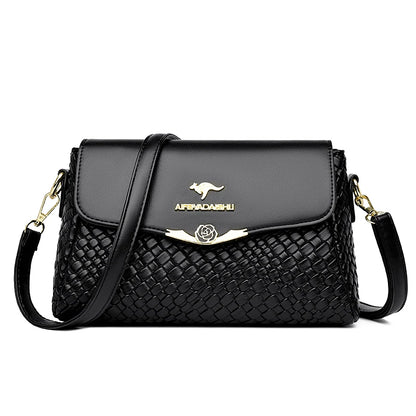 Luxury Handbag Women Bags Designer Pu Leather Knitting Shoulder Messenger Crossbody Bags for Women Mother Bolsa Ladies Hand Bag